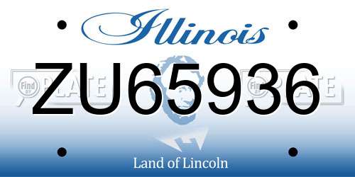 ZU65936 Illinois License Plate