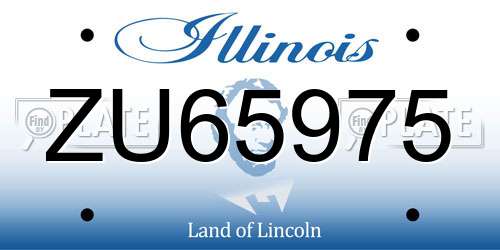 ZU65975 Illinois License Plate