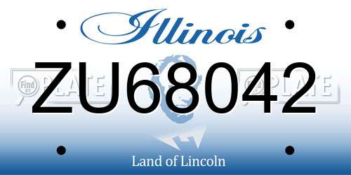 ZU68042 Illinois License Plate