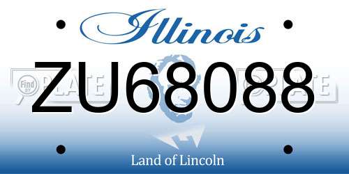 ZU68088 Illinois License Plate