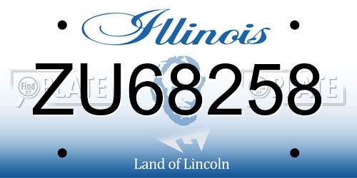 ZU68258 Illinois License Plate