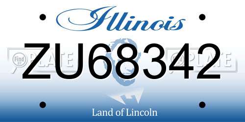 ZU68342 Illinois License Plate