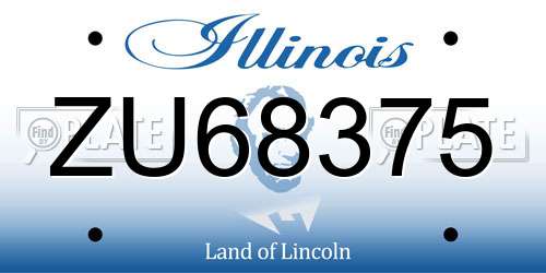 ZU68375 Illinois License Plate