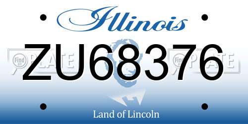 ZU68376 Illinois License Plate