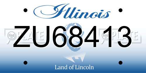 ZU68413 Illinois License Plate