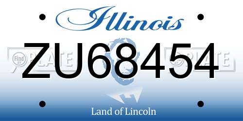 ZU68454 Illinois License Plate