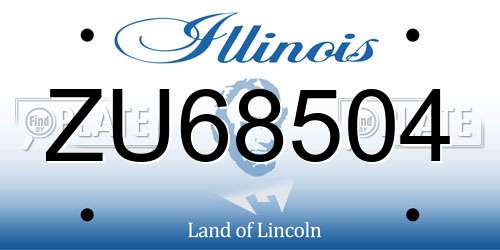 ZU68504 Illinois License Plate