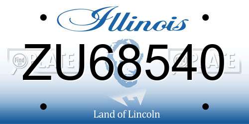 ZU68540 Illinois License Plate