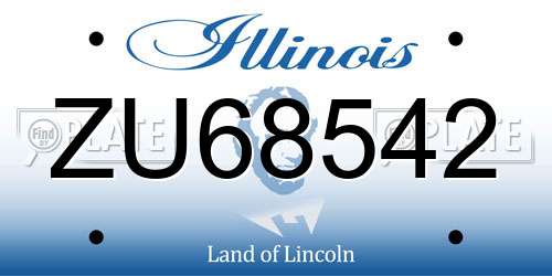 ZU68542 Illinois License Plate