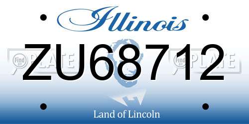 ZU68712 Illinois License Plate