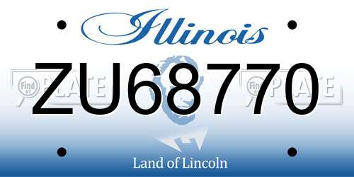 ZU68770 Illinois License Plate