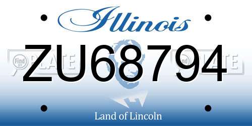 ZU68794 Illinois License Plate