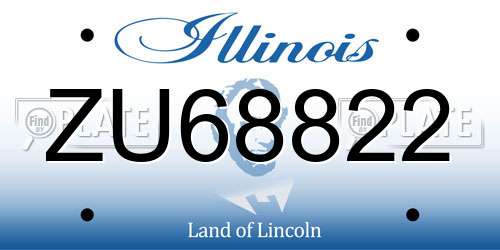 ZU68822 Illinois License Plate