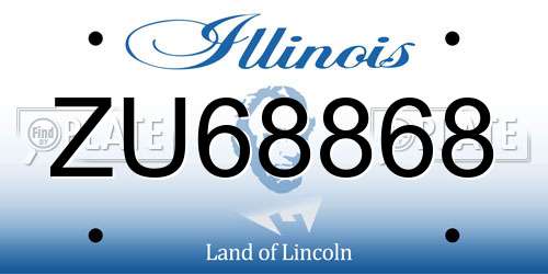 ZU68868 Illinois License Plate