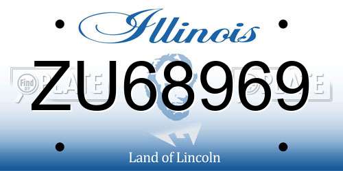 ZU68969 Illinois License Plate