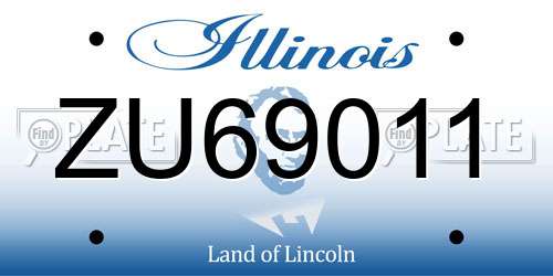 ZU69011 Illinois License Plate