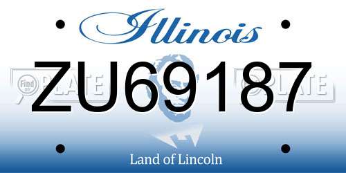 ZU69187 Illinois License Plate