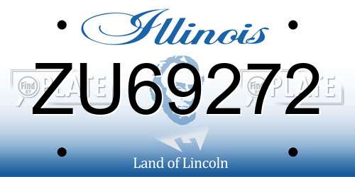 ZU69272 Illinois License Plate