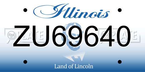 ZU69640 Illinois License Plate