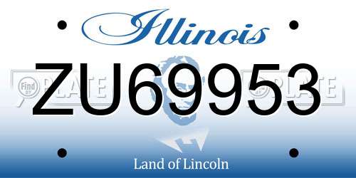ZU69953 Illinois License Plate