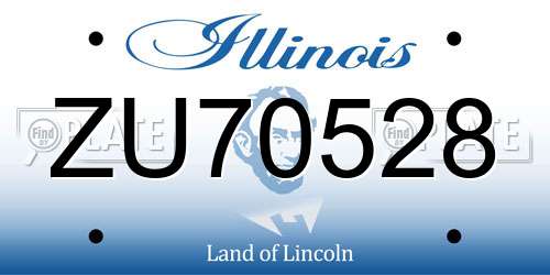 ZU70528 Illinois License Plate