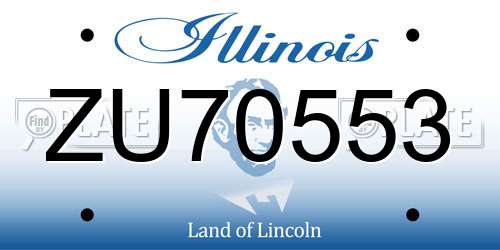 ZU70553 Illinois License Plate