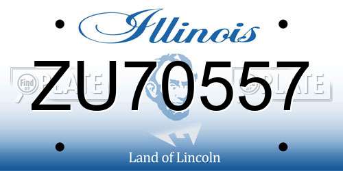 ZU70557 Illinois License Plate