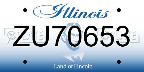 ZU70653 Illinois License Plate
