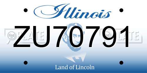 ZU70791 Illinois License Plate