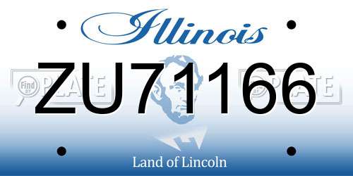 ZU71166 Illinois License Plate