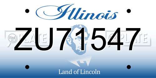 ZU71547 Illinois License Plate