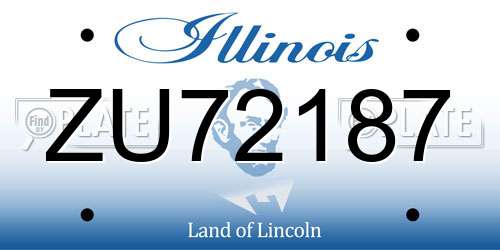 ZU72187 Illinois License Plate