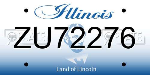 ZU72276 Illinois License Plate