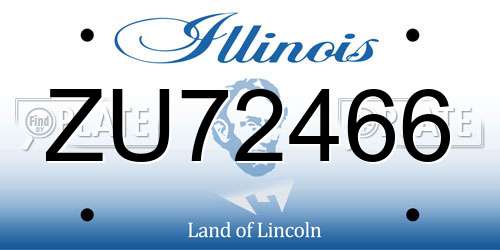 ZU72466 Illinois License Plate