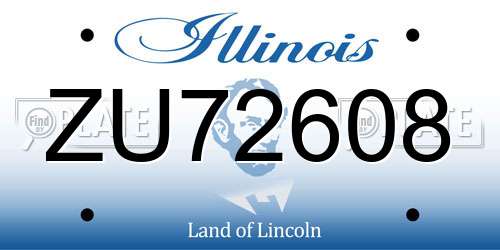 ZU72608 Illinois License Plate