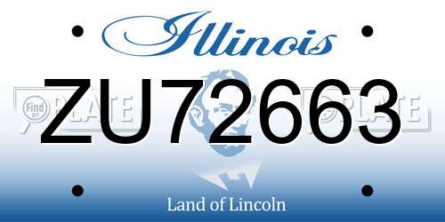 ZU72663 Illinois License Plate