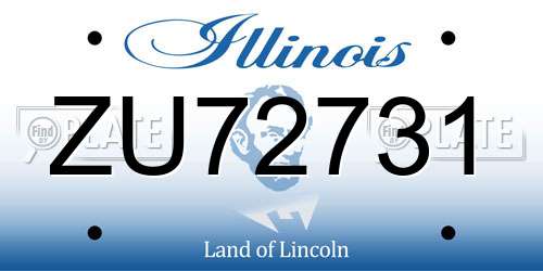 ZU72731 Illinois License Plate