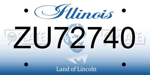 ZU72740 Illinois License Plate
