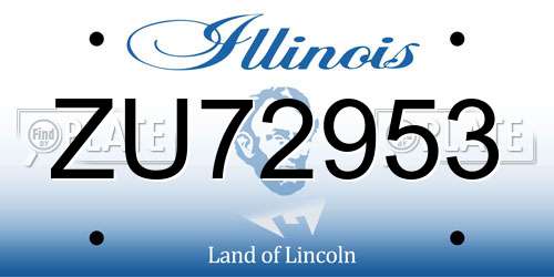 ZU72953 Illinois License Plate