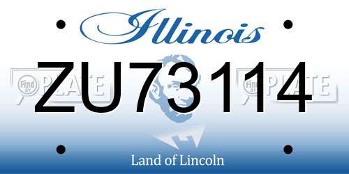 ZU73114 Illinois License Plate