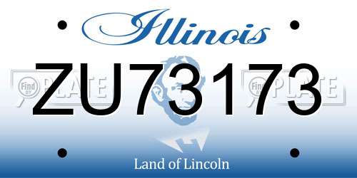 ZU73173 Illinois License Plate