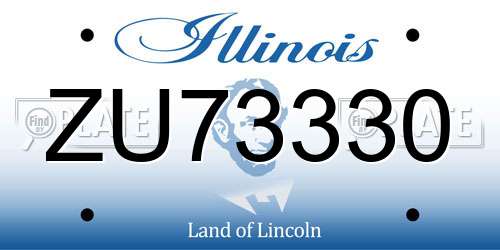 ZU73330 Illinois License Plate
