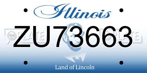 ZU73663 Illinois License Plate