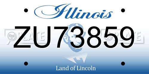 ZU73859 Illinois License Plate