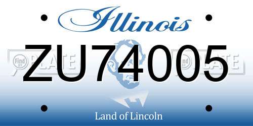 ZU74005 Illinois License Plate