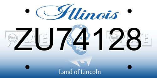 ZU74128 Illinois License Plate