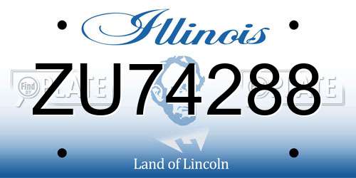 ZU74288 Illinois License Plate