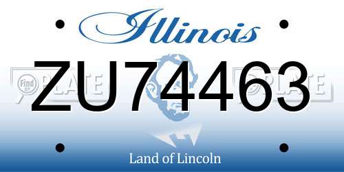 ZU74463 Illinois License Plate