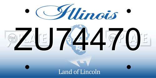 ZU74470 Illinois License Plate