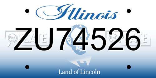 ZU74526 Illinois License Plate